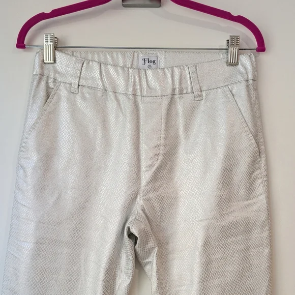 Bevy Flog Nansi Pants In Silver Python